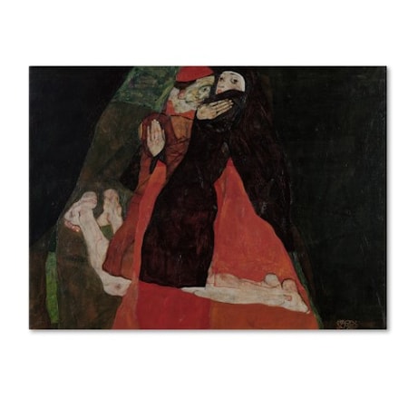 Egon Schiele 'Cardinal And Nun' Canvas Art,18x24